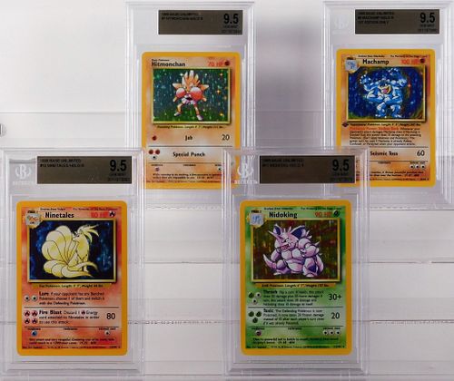 4PC Pokemon Base Unlimited BGS 9.5 TCG Card Group