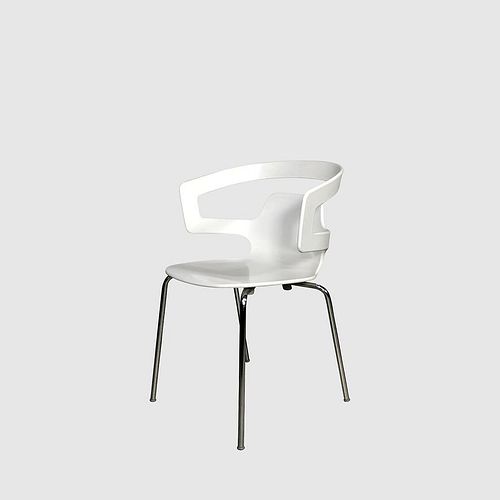 White Round Back Armchair (2 in stock)