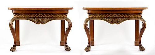 Rare Pair of English Chippendale Style Consoles