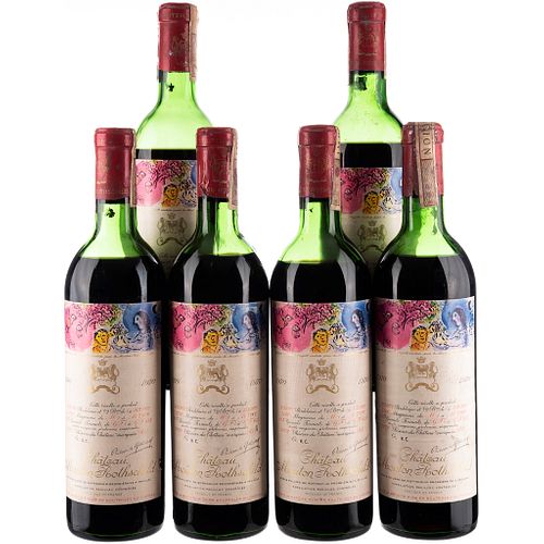 Château Mouton Rothschild. 1970. Pauillac. Label designed by Marc Chagall. Pieces: 6.