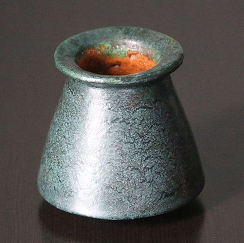 Merrimac Pottery Flared Dark Matte Green Cabinet Vase