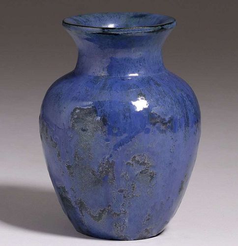 Fulper Pottery Flared Blue Flambe Vase c1915