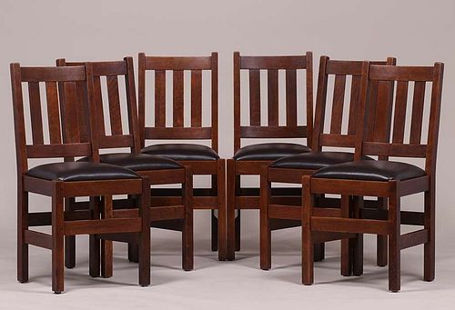 Set of 6 Lifetime Furniture Co Dining Chairs c1910