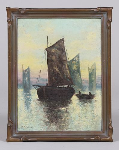 Richard DeTreville Painting Boats c1910