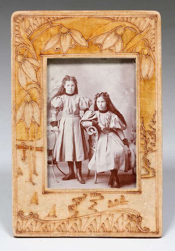 Arts & Crafts Hand-Tooled Leather Picture Frame c1910