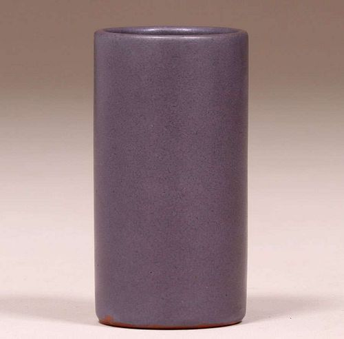 California Faience Matte Lavendar Cylinder Vase