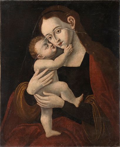 FOLLOWER OF LUCAS CRANACH THE OLDER(Kronach, 1472 - Weimar, 1553) - Madonna with Child