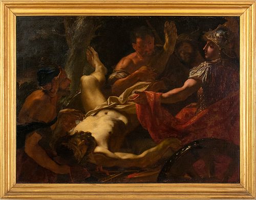 GIOVANNI ANTONIO PELLEGRINI (Venice, 1675 - 1741), ATTRIBUTED TO - Alexander the Great finds Darius dying