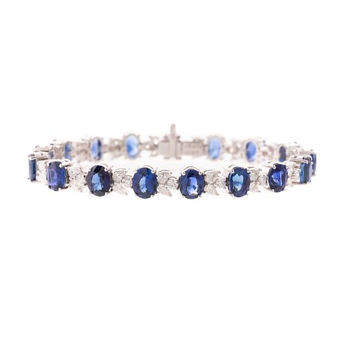 A 21.25 ctw Sapphire & Diamond Line Bracelet