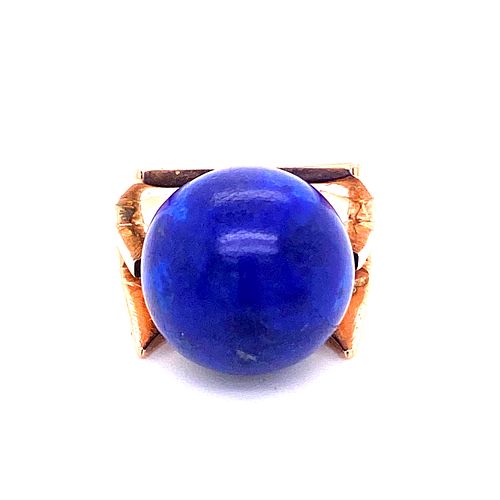 Avant-garde 14k Lapis-lazuli Ring
