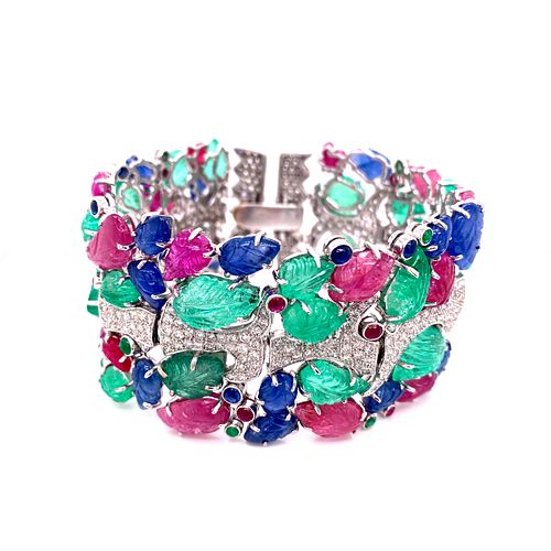 TuTTi-FruTTi Diamond, Sapphire, Rubies, Emerald 18k Bracelet 