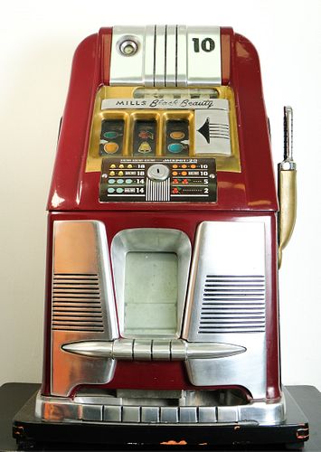 10 cent Mills High Top Black Beauty Slot Machine