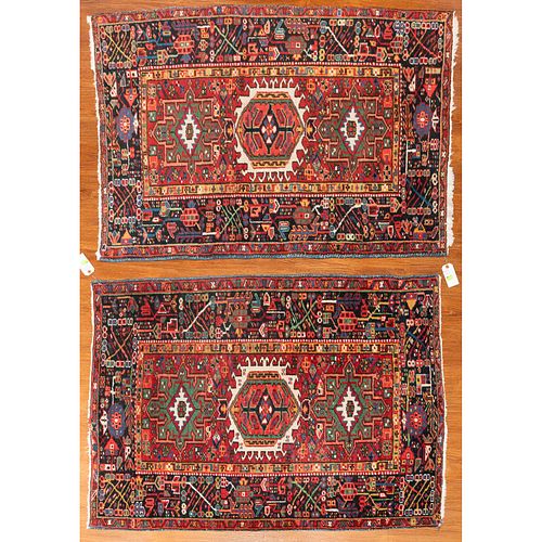 Pair of Karaja Scatter Rugs, Persia, 3.2 x 4.3