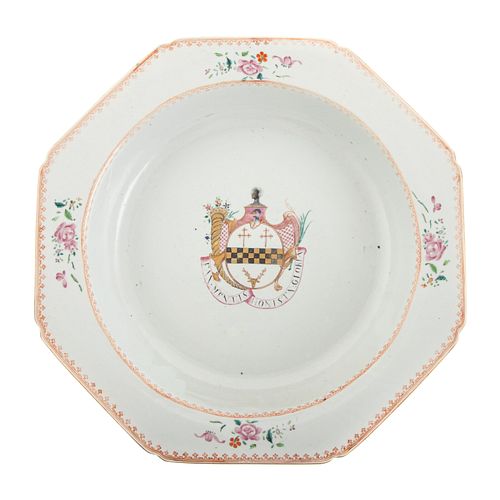 Chinese Export Armorial Porcelain Basin