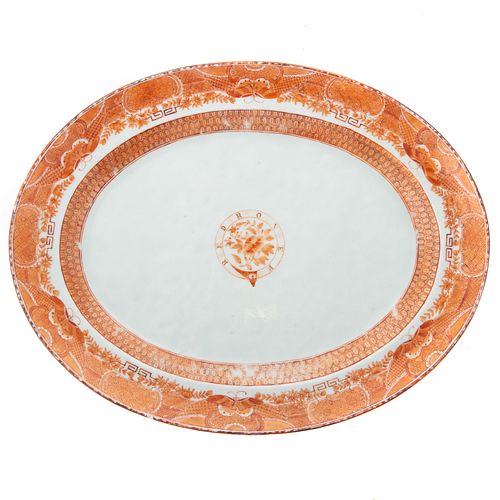 Chinese Export Orange Fitzhugh, Red Rover Platter