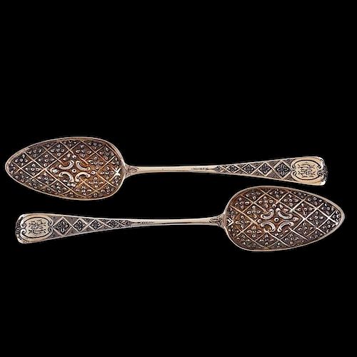 English Silver Gilt Spoons 