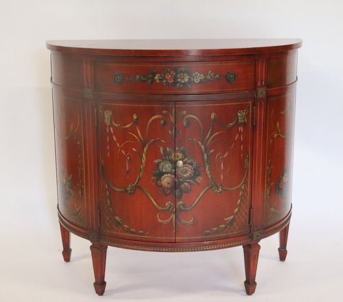 Vintage Lacquered And Paint Decorated Adams Style