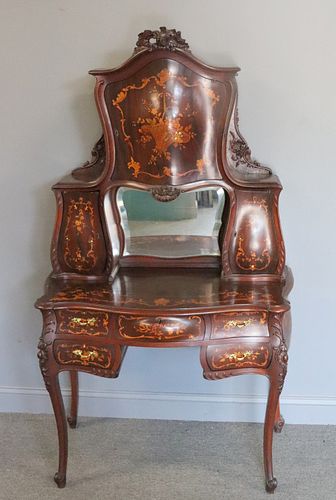 Horner Marquetry Inlaid And Bombe Cabinet On