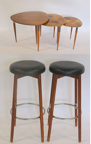 Midcentury Danish Modern Stools Together With
