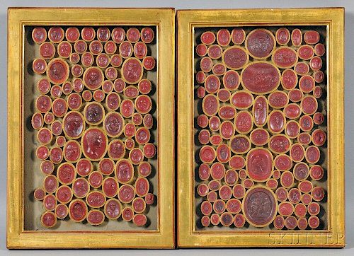 Two Framed Groups of Wax Intaglios