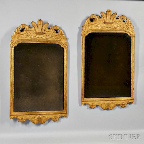 Pair of Georgian-style Giltwood Mirrors