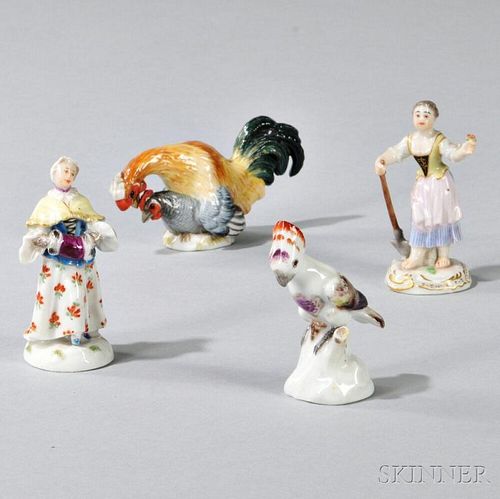 Four Miniature Meissen Porcelain Figures