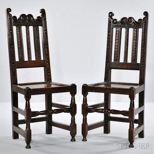 Pair of Oak Backstools