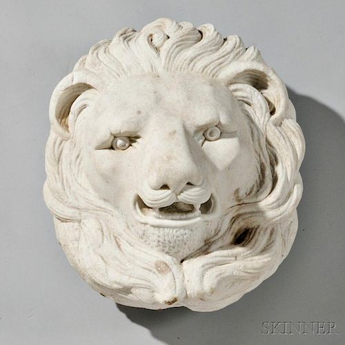 Carved Marble Lion Head