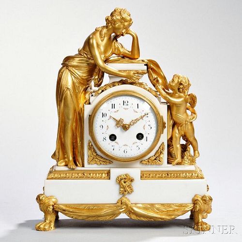 Marble and Gilt-bronze Mantel Clock