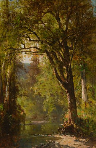 Thomas Hill (1829-1908); Woodland Stream