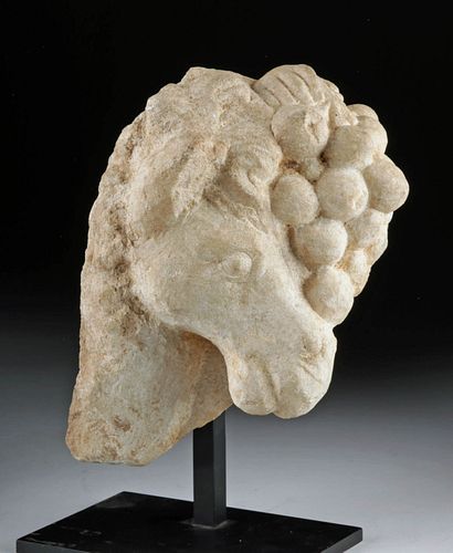 Roman Marble Fragment with Horse and Grapes