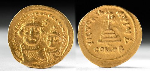 Byzantine Heraclius w/ Heraclius Constantine Gold Coin