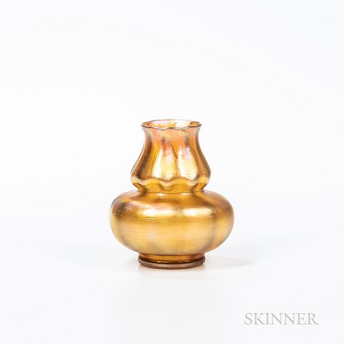 Tiffany Studios Gold Favrile Gourd Vase