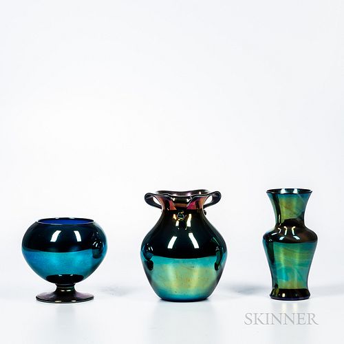 Three Imperial Art Glass Vases