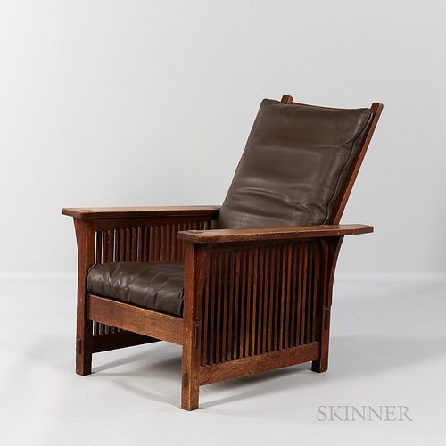 Gustav Stickley "Model #367" Spindle Morris Chair