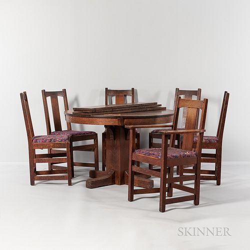 Limbert "Model 466" Dining Table and Six "Model 1721 1/2" Side Chairs