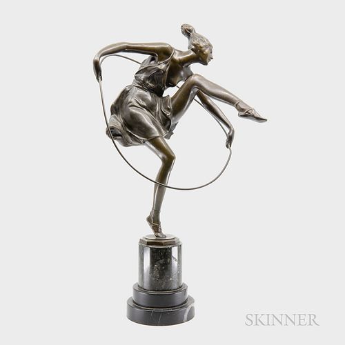 Bruno Zach (Austrian, 1891-1945) Bronze Hoop Dancer Sculpture
