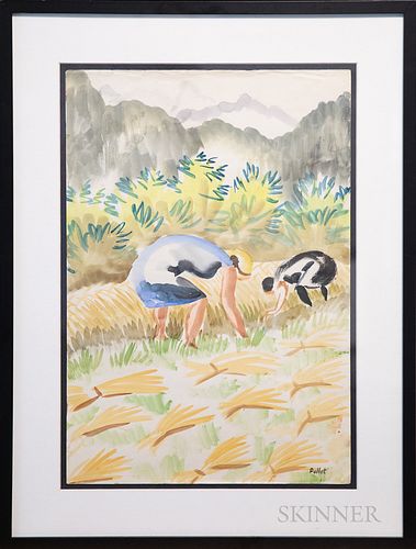 Joseph Pollet (German/American, 1897-1979)      Harvesting Wheat.