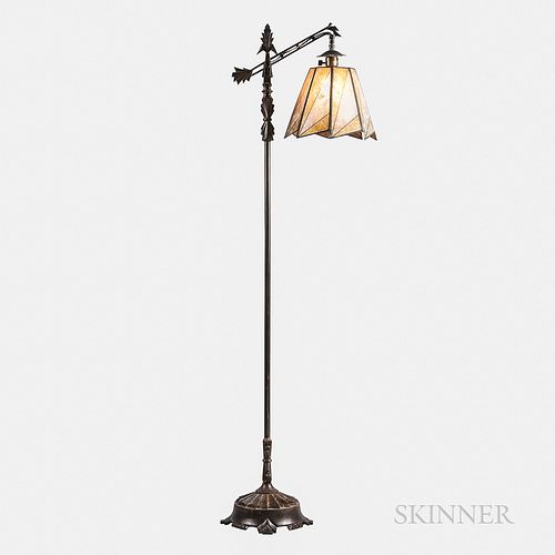 Art Deco Floor Lamp with Mica Shade