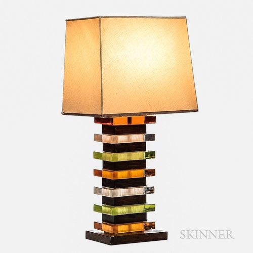 Lucite Stack Table Lamp