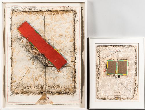 James Coignard (French, 1925-2008)      Two Framed Prints: La Diagonale: B Rouge