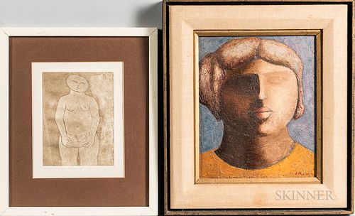 Arnaldo Miccoli (Italian/American, b. 1938)      Two Framed Works:  Janice