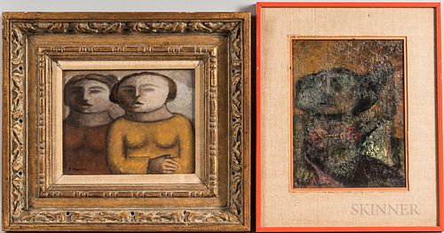 Arnaldo Miccoli (Italian/American, b. 1938)      Two Framed Paintings: Seated Female