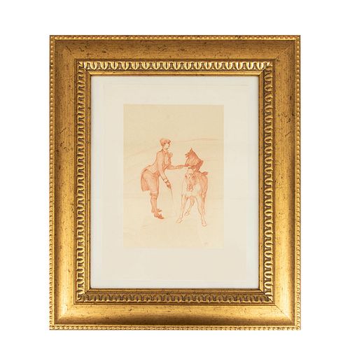 Henri de Toulouse-Lautrec. "Domadora" de la serie "Au Cirque". Con monograma en plancha. Litografía edición póstuma. Enmarcado.