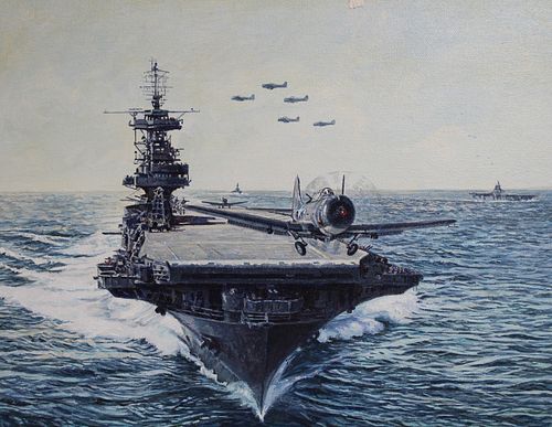 Brian Sanders (B. 1937) "USS Enterprise"