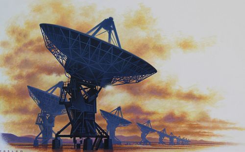 Howard Koslow (1924 - 2016) "Radiotelescope, NM"