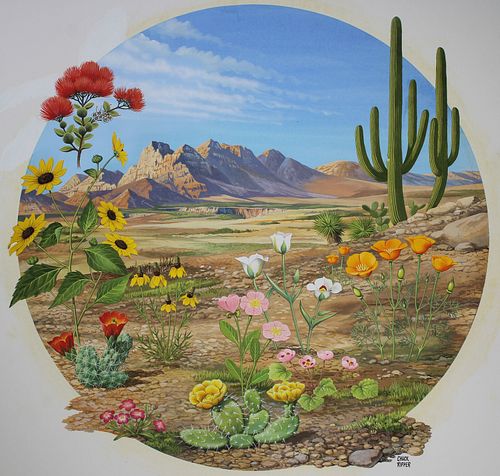 Chuck Ripper (B. 1929) "Desert Flowers"