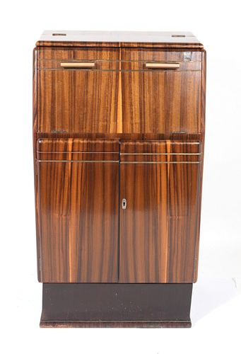 Art Deco Bar Cabinet with Mirrored Interior