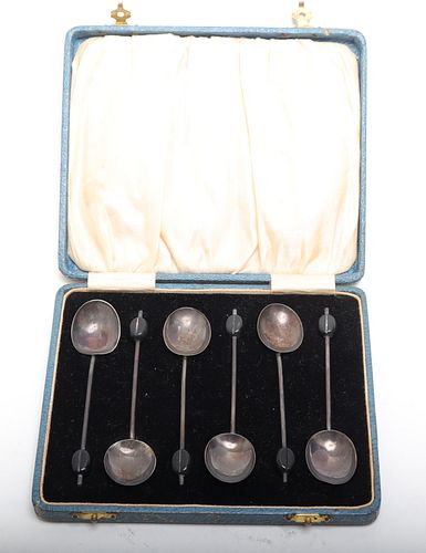 Marson & Jones Art Deco Silver Spoon Set, 1930