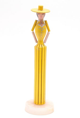 Mid-Century "Servy Etta" Wooden Napkin Holder Doll